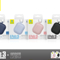 BLUEO Liquid Silicone Apple Airpods 3, светло син