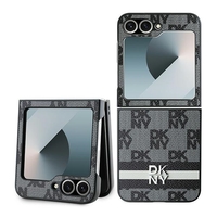 DKNY DKHCZF6PCPTSSK Samsung Galaxy Z Flip6 F741 black Chequered Pattern Printed Stripes