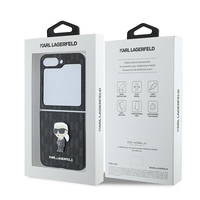 Karl Lagerfeld KLHCZF6SAPKINPK Samsung Galaxy Z Flip6 black Saffiano Monogram Ikonik Pin