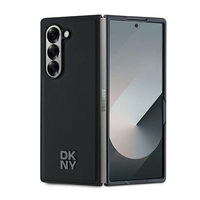 DKNY DKHMZFD6PSMCSLK Samsung Galaxy Z Fold6 F956 black Magsafe Plain Leather Metal Stack Logo
