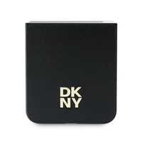 DKNY DKHCZF6PSMCSLK Samsung Galaxy Z Flip6 F741 black lether Matal Stack Logo