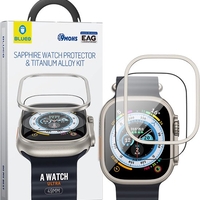 BLUEO SAPPHIRE & TITANIUM ALLOY WATCH GLASS KIT Apple Watch Ultra 1/2, natural titanium
