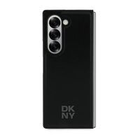 DKNY DKHMZFD6PSMCSLK Samsung Galaxy Z Fold6 F956 black Magsafe Plain Leather Metal Stack Logo