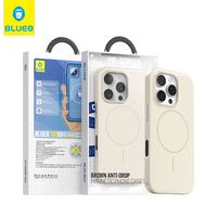 BLUEO Brown Anti-Drop Magnetic Phone Case iPhone 15 Pro, Creamy White