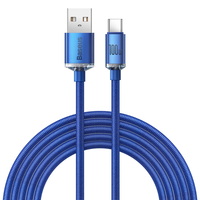 Кабел за данни Baseus crystal shine series fast charging data cable USB Type A to USB Type C 100W 2m blue (CAJY000503)