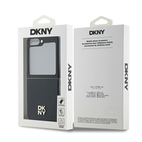 DKNY DKHCZF6PSMCSLK Samsung Galaxy Z Flip6 F741 black lether Matal Stack Logo
