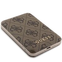Guess Powerbank MagSafe 15W 5000mAh bbrown 4G Leather Metal Logo MagSafe