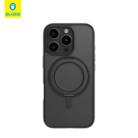 BLUEO Skin Friendly Magnetic Case with 360 Rotatable Stand iPhone 16 Pro Max, black
