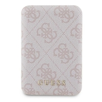 Guess Powerbank MagSafe 15W 5000mAh pink 4G Leather Metal Logo MagSafe
