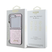 Guess GUHCZF6HGGSHP Samsung Galaxy Z Flip6 F741 pink 4G Glitter Script