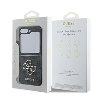 Guess GUHCZF64GMGGR Samsung Galaxy Z Flip6 F741 black Leather 4G Metal Logo