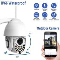 НЕМСКА Комплект 2бр. ВОДОУСТОЙЧИВА WIFI FULL HD 2.0MP 17 LED 355° въртяща камера с Motion Tracking + ЛЕД ФЕНЕР