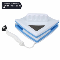 НЕМСКИ Магнитен чистач за прозорци за двоен или троен стъклопакет до 30мм + ЛЕД ФЕНЕР