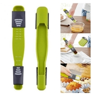 НЕМСКА Регулируема кухненска мерителна лъжица 22 х 3,5 х 2 см, Лесна за употреба, Черна + ЛЕД ФЕНЕР