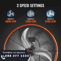 НЕМСКИ Индустриален подов вентилатор + Подарък ЛЕД ФЕНЕР