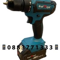 НЕМСКИ Безчетков Винтоверт 36V 8,0AH / Акумулаторна Ударен Безжична Бормашина KRAFT ROYAL 2 батерии + ЛЕД ФЕНЕР