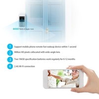 НЕМСКИ Smart Видеодомофон Звънец Wifi 720p + ЛЕД ФЕНЕР