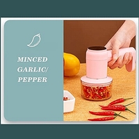 НЕМСКИ Безжичен, преносим ръчен миксер и чопър с USB зреждане + ЛЕД ФЕНЕР