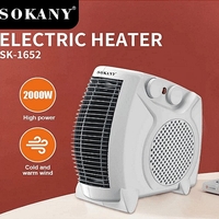 НЕМСКА Вентилаторна печка, 2000W, Бяла + ЛЕД ФЕНЕР