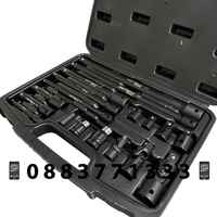 НЕМСКИ Ударни Преходници и Удължения 18 части Комплект – 1/4″,3/8″, 1/2″ KRAFTWELLE + ЛЕД ФЕНЕР