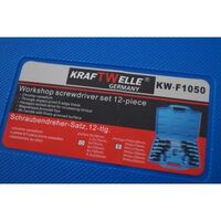 НЕМСКИ Ударни Отвертки Комплект 12 части в куфар отверка + ЛЕД ФЕНЕР