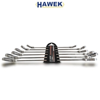 НЕМСКИ Удължени Подвижни Ключове Звезди с тресчотка Прави Дълги Чупещи 8-19мм Полски HAWEK + ЛЕД ФЕНЕР