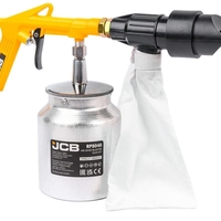 НЕМСКИ Пневматичен Пясъкоструен Пистолет 1 литър с 4 дюзи JCB за Пясъкоструйка + ЛЕД ФЕНЕР
