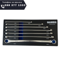 НЕМСКИ КОМПЛЕКТ КЛЮЧОВЕ ДЪЛГИ ПРАВИ ЗВЕЗДИ ( УДЪЛЖЕНИ) 8 – 24 ММ 7 ЧАСТИ HAWEK + ЛЕД ФЕНЕР