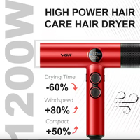 НЕМСКИ Професионален Сешоар VGR-401 – Червен LED Дисплей