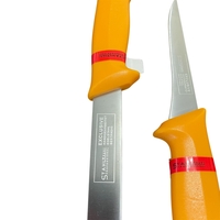 НЕМСКИ Комплект Професионални Месарски Ножове и Сатър 5 броя STAHLMAYER Exclusive + Подарък + ЛЕД ФЕНЕР