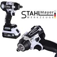 НЕМСКИ Акумулаторен Комбиниран Гайковерт – Винтоверт 36V 8,0AH Ударен STAHLMAYER 2 батерии Модел-2025 + ЛЕД ФЕНЕР