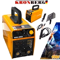 НЕМСКИ Инверторен Електрожен 400А KRONBERG Заваръчен Апарат със Дисплей + Подарък Соларна Маска (Шлем) + ЛЕД ФЕНЕР