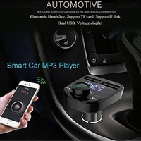 НЕМСКИ FM Трансмитер X8 - Bluetooth, USB, FM аудио предавател, MP3 плейър, Handsfree + ЛЕД ФЕНЕР