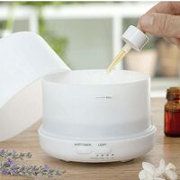 НЕМСКИ Арома дифузер, Овлажнител с многоцветни LED светлини, InnovaGoods, 400 ml, Бял + ЛЕД ФЕНЕР