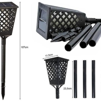 НЕМСКА Голяма Соларна LED лампа за градина, Тип Пламък, 2/4/8 броя + ЛЕД ФЕНЕР