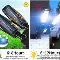 НЕМСКО Двойна водоустойчива соларна лампа, 300W, Дистанционно управление + ЛЕД ФЕНЕР