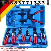 НЕМСКИ Клещи за Водни Съединения 9 части Скоби + ЛЕД ФЕНЕР