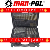 НЕМСКИ Накрайници 246 части Свредла и Битове за гедоре и винтоверт MAR-POL + ЛЕД ФЕНЕР