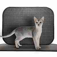 НЕМСКА Постелка за котешка тоалетна, TriedThings, Сив, 50 x 40 cm + ЛЕД ФЕНЕР