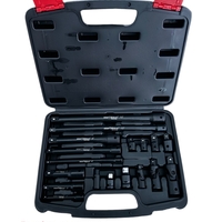 НЕМСКИ Ударни Преходници и Удължения 18 части Комплект – 1/4″,3/8″, 1/2″ KRAFTWELLE + ЛЕД ФЕНЕР