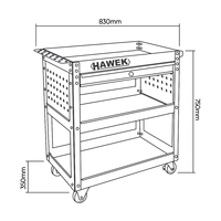 НЕМСКА Количка HAWEK С 3 Рафта И 1 Чекмедже HW-1191 + ЛЕД ФЕНЕР