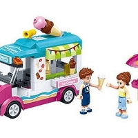 НЕМСКИ Конструктор Gudi, Ice Cream Van, Камион за сладолед, Модел 960, 228 части3 + ЛЕД ФЕНЕР