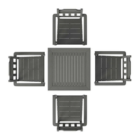 НЕМСКИ Трапезен Комплект От 5 Части Квадратна Маса И Столове+ЛЕД ФЕНЕР