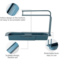 НЕМСКИ Разтегателен органайзер за мивка за универсална употреба + ЛЕД ФЕНЕР