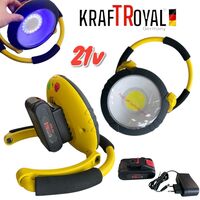 НЕМСКИ Акумулаторен LED Мощен Прожектор Работен с батерия аварийна работна лампа с USB + ЛЕД ФЕНЕР