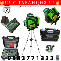 НЕМСКИ 4Д Лазерен Нивелир с 16 Линий STAHLMAYER 5V 6AH 4 Лазера Модел 2025 + ЛЕД ФЕНЕР