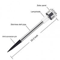 НЕМСКА Градинска соларна лампа, Водоустойчива, 1 брой + ЛЕД ФЕНЕР