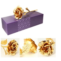 НЕМСКА Златна роза Golden Rose, 24Kарата, Кутия, Подаръчна торбичка + ЛЕД ФЕНЕР.