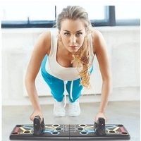 НЕМСКА Преносима дъска за тренировка, Push-up, Неплъзгащи се ръкохватки, 60x18x2cm + ЛЕД ФЕНЕР..