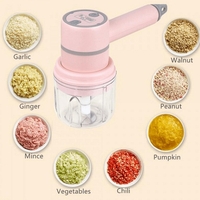 НЕМСКИ Безжичен, преносим ръчен миксер и чопър с USB зреждане + ЛЕД ФЕНЕР